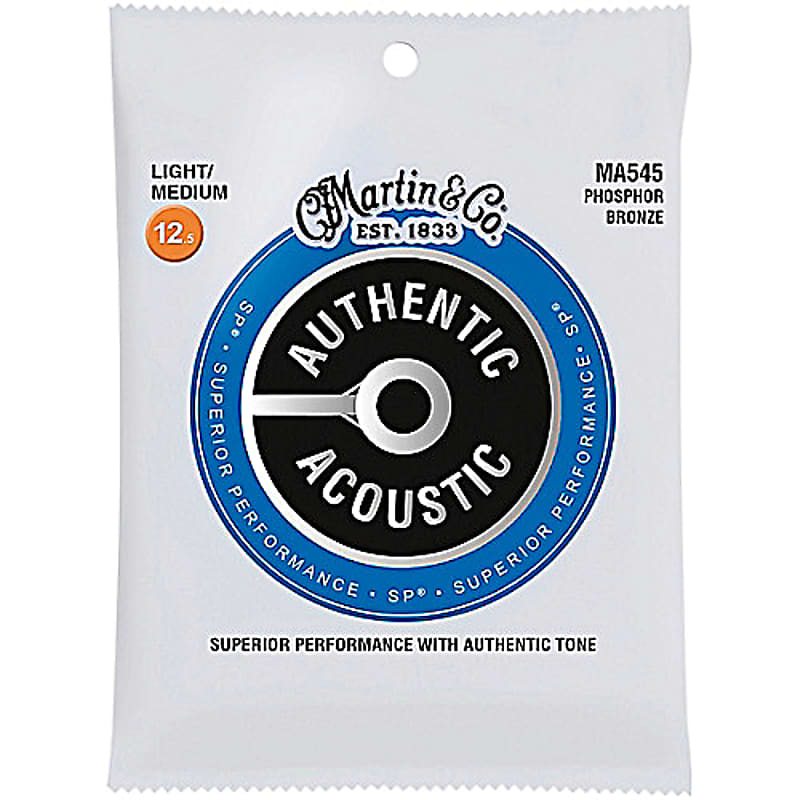 Martin MA545 Authentic Acoustic SP Phosphor Bronze Guitar Strings 12.5-55 Light/ Medium image 1