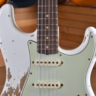 Fender Custom Shop '60 Stratocaster NAMM 2020 Heavy Relic Aged Olympic White image 16