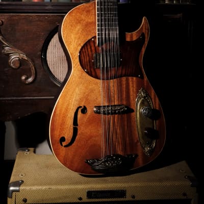 Postal 12 String Texas Fireball Electric Guitar Hand Made  Mahogany New Video image 12