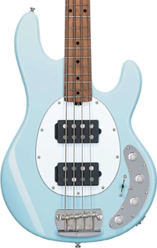 Sterling StingRay Ray34HH Bass Guitar, Daphne Blue w/ Gig Bag image 1