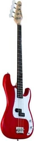 Austin Bass Guitar Double Cutaway Red Finish image 1