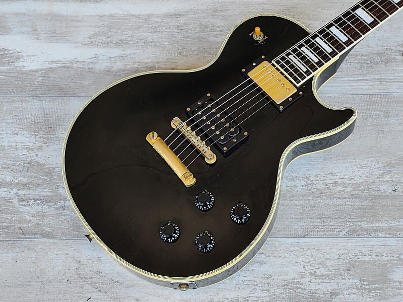 SOLD - Burny RLC 60 Les Paul Custom Black Beauty Split