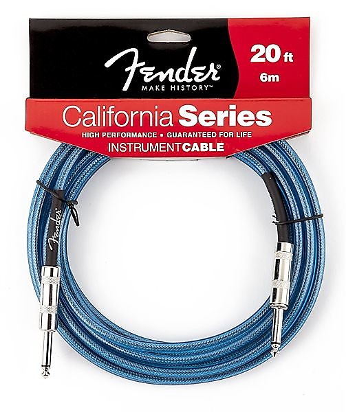 Fender California Instrument Cable, 20', Lake Placid Blue 2016 image 1