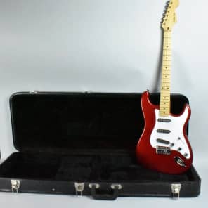1980's Schecter "Strat" Style Electric Guitar Candy Apple  Red w/HSC image 1