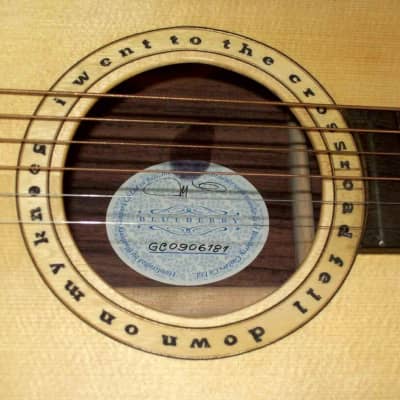 Blueberry Handmade Acoustic Guitar Grand Concert - Robert Johnson Motif image 12