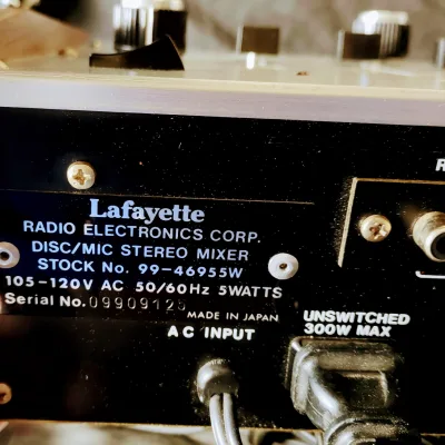 Lafayette DISC/Mic Stereo Mixer 1970 Aluminum | Reverb