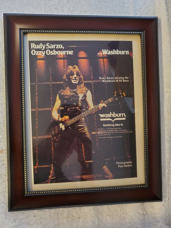 1982 Washburn Guitars Color Promotional Ad Framed Rudy Sarzo Reverb