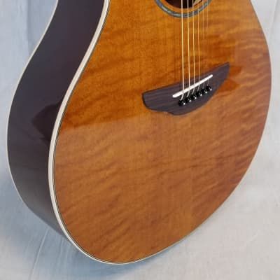 Yamaha APX600FM AM Flame Maple Top Thinline Cutaway Acoustic-Electric Guitar Built in Tuner, Amber image 2