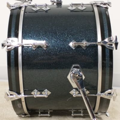 Craviotto Solid Maple 7.5x10, 13x13, 14x14, 12x18" BD 2009 Drum Set, Gun Metal Blue Lacquer Kit #139 image 9