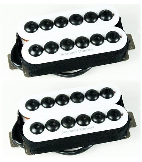 Seymour Duncan Invader 6 String Humbucker Guitar Pickup Set In White SH-8b  & SH-8n Neck & Bridge