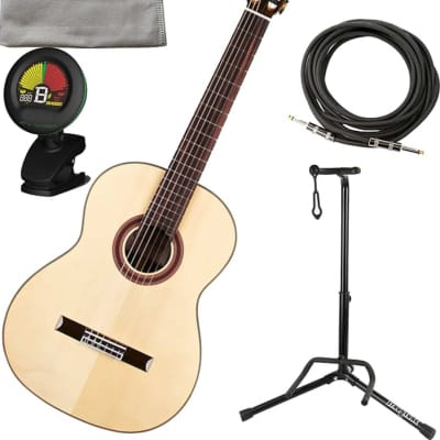 Cordoba C7 SP Acoustic Guitar Iberia solid top w/ Gig Bag, Cable, Stand, Polish Cloth and Tuner for sale