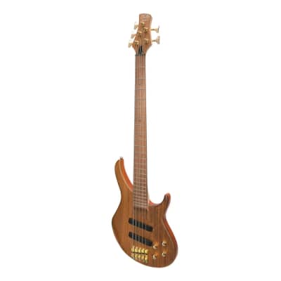 J&D Luthiers '21 Series' 5-String Contemporary Active Electric Bass Guitar | Natural Satin for sale