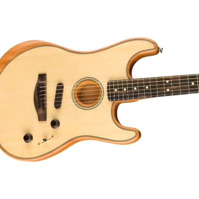 Fender American Acoustasonic Stratocaster - Natural w/ Ebony FB image 4