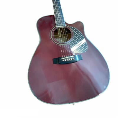 Takamine EG-334 RC Cutaway Burgundy Red Finish Acoustic Guitar image 2