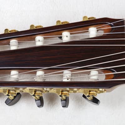 RARE Lucio Nuñez 10-String Classical Harp Guitar w/Cutaway, Arm Rest, Sound Port, Cedar/Cocobolo, TKL Hardshell Case image 8