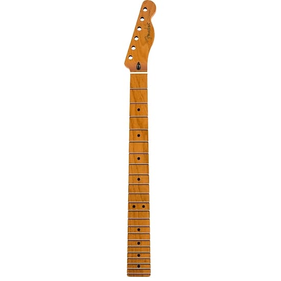 Fender Roasted Maple Telecaster® Neck, 22 Jumbo Frets, 12", Maple, Flat Oval Shape image 1