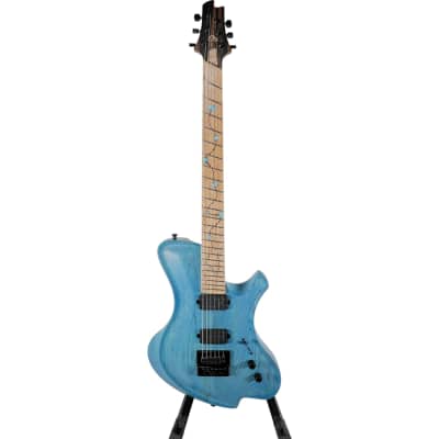 2023 O3 Guitars Xenon Blue Carve Top image 2