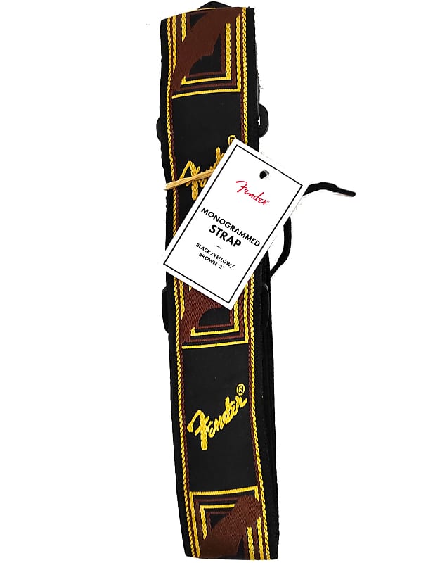 Fender 2” monogrammed strap Black/Yellow/Brown 099-0681-000