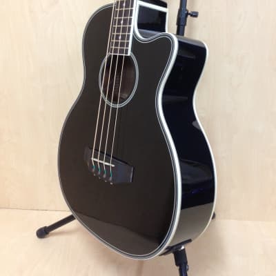 4-String Electric-Acoustic Bass Guitar,EQ,Black+Bag 3/4 Size Haze FB-711 BCEQ/BK image 6