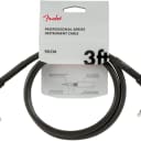 Fender Professional Series 3 ft Black Right-Angle Pedal Patch Cable Cord 1/4 NEW