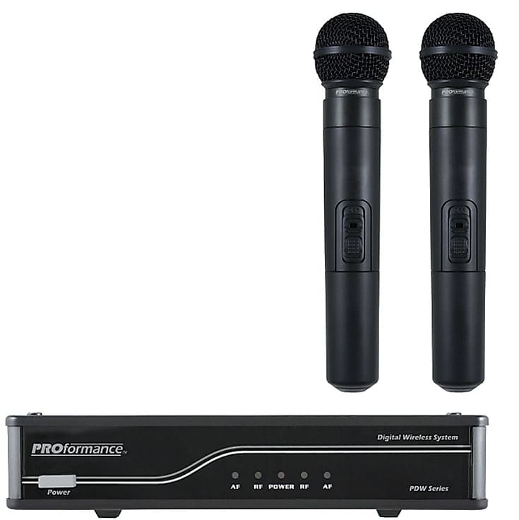 PROformance Dual Channel UHF Handheld Wireless Mic System Reverb