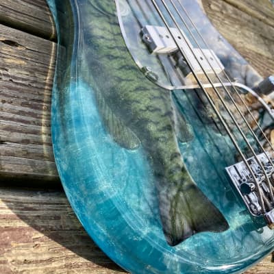 JL Custom  P-Bass  2021 Buckeye Burl blue epoxy image 3
