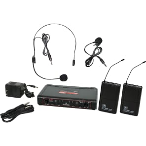 Galaxy Audio EDXR/38SVN Dual Channel Wireless System with Two Headset Lavalier Microphones - System N