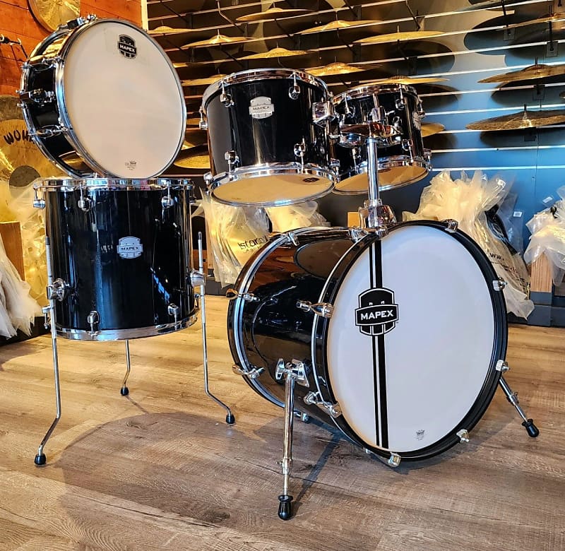 Used Mapex Voyager 5pc Drum Set Black Wrap Reverb
