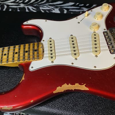 2023 Fender Custom Shop 69 Heavy Relic Stratocaster - Handwound PU's - Authorized Dealer - Aged Candy Apple Red - Only 7.5 lbs - Owned by Frank Hannon of Tesla image 11