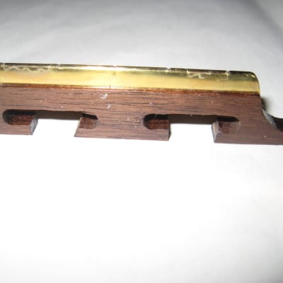 Harmony Bridge for 5 String Banjo Rosewood and Brass Vintage 1960's image 1