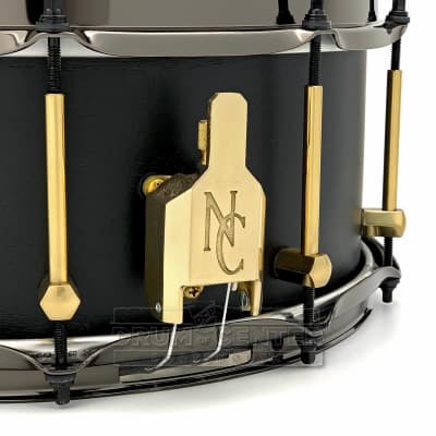 Noble & Cooley Solid Shell Classic Walnut Snare Drum 14x6 Matte Black w/Brass Hardware image 3