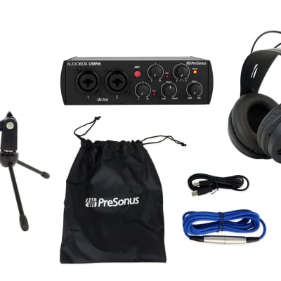 2 Person Podcast Podcasting Kit with AUDIOBOX Headphones Mics Desk