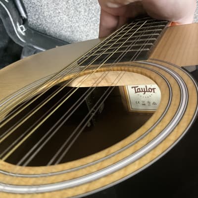 Taylor 150e walnut 12 String acoustic electric guitar made in Mexico 2017-2018 with ES2 electronics in excellent condition with original taylor deluxe hard case and case candy . image 6