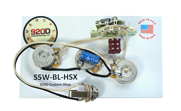 920D Custom Shop S5W-BL-HSX Strat Wiring Harness w/ Blender for JBE Two-Tone Humbucker image 1