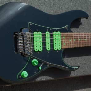 Ibanez 7 String Universe RG Premium Black/ Green UV777 | Reverb