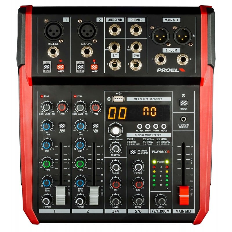 Proel PLAYMIX6 Analog Audio Mixer - 6-Channel image 1