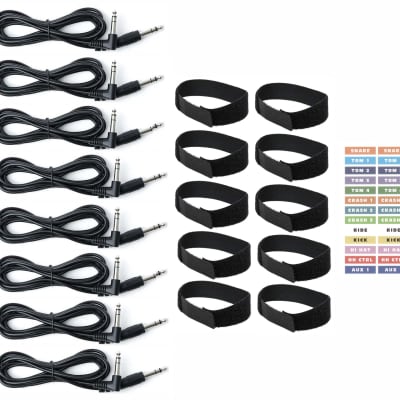 8 Cable Connection Kit for Roland TM-6 PRO Trigger Module Cymbals/Pads/Triggers