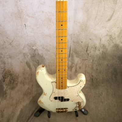 Alnus Bass Luthier made Precision Bass - Aged Olympic White image 13