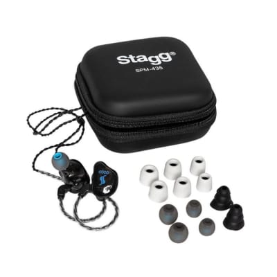 Stagg SPM-435 BK Quad Driver Sound Isolating In Ear Monitors with Case -Black image 1