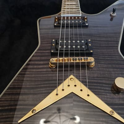 RARE Dean Limited Edition Black Gold ML Trans Black AAA Flame Top