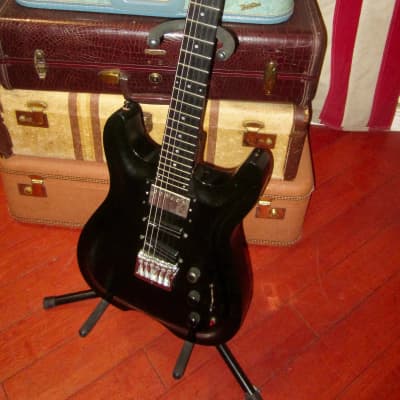 1990 Luke Luckier LA Guitar Studio Custom Chambered Electric Black image 3