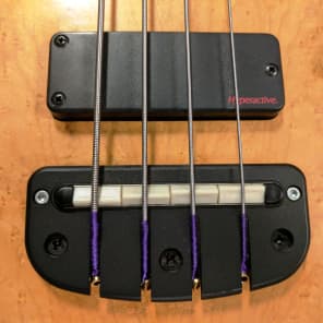 Rare UK Status Electro II 4 String Electric Fretless Bass, Semi-Hollow, Birds Eye Maple, Piezo, OHSC image 3