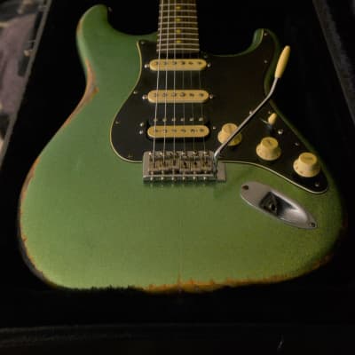 American Fender Stratocaster Relic Green Sparkle HSS image 7