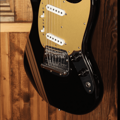 Fender Custom Shop '64 Mustang, NOS Black w/ Fire Mist Gold Racing Stripe image 8