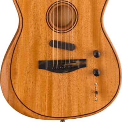 Fender American Acoustasonic Telecaster Acoustic Electric Guitar. All-Mahogany, Ebony Fingerboard, Natural image 4