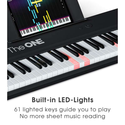 Smart Keyboard Color 61 Lighted Keys Piano Keyboard, Electric Piano For Beginners With 256 Tones, 64 Polyphony, Built-In Led Lights And Free Apps (Black) image 3