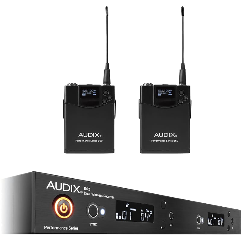 AUDIX AP62BP Lavalier Dual Bodypack Wireless Microphone System 2 ch Receiver image 1