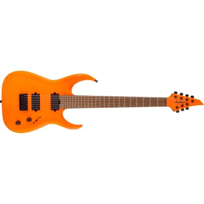 Jackson Pro Series Misha Mansoor Juggernaut HT7 7-String Guitar, Neon Orange image 1