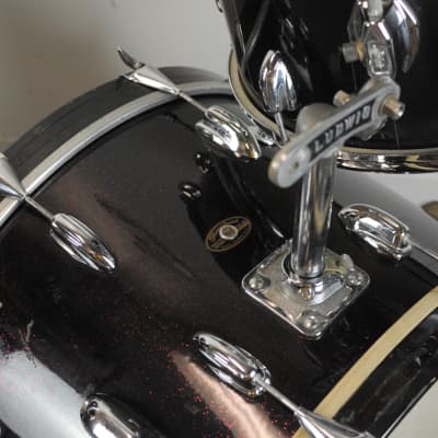 1965 Slingerland Gene Krupa Deluxe Black Sparkle Drum Set image 5