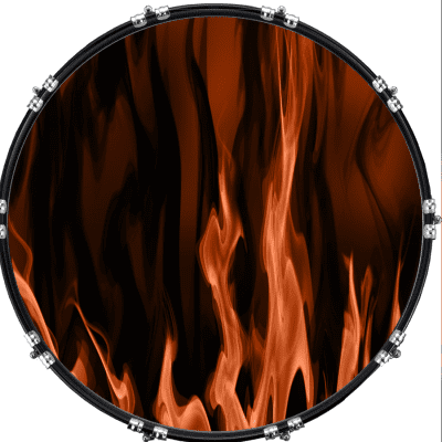 Custom Graphical 22 Kick Bass Drum Head Skin -Eye Flames